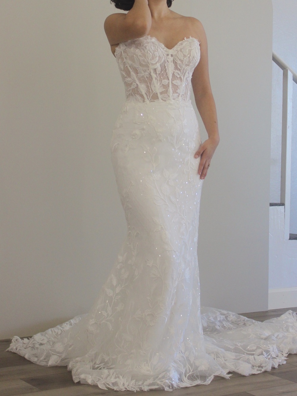 Fitted Sequin Lace Bridal Gown With Romantic Train | Maggie Sottero - Fairchild